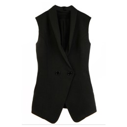 WC023 Online women's suit cotton vest  waistcoat Chiffon collar Simple and self-cultivating waistcoat center WC023 Online women's suit cotton vest  waistcoat Chiffon collar Simple and self-cultivating waistcoat center